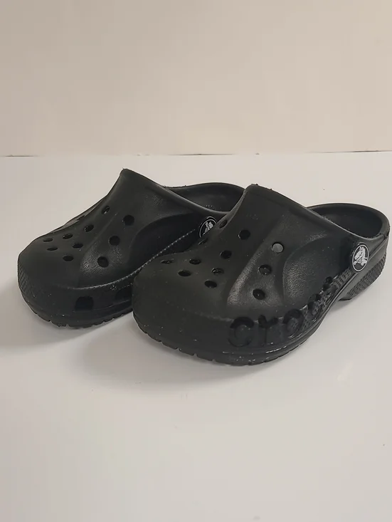 Kids Black CROCS Clog Shoes - Casual Slip-On  No Heel Strap - Size 8
