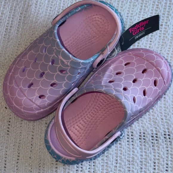 Bobbie Brooks‎ girls mermaid croc sandals size 9-10 Toddler NWT NEW