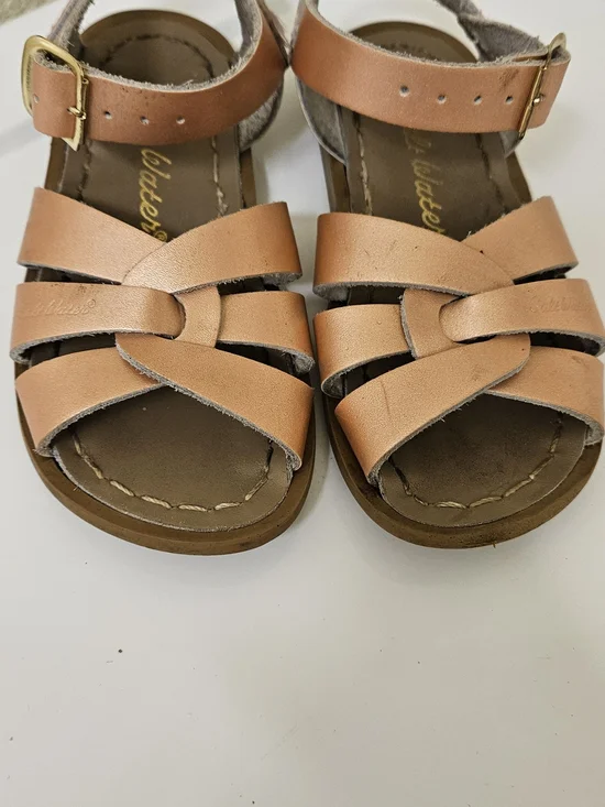 Rose gold Leather Strappy Sandals