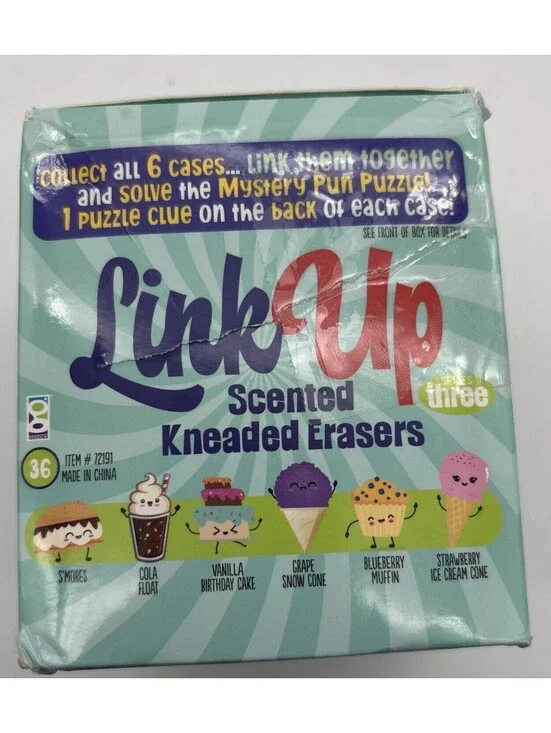 Raymond Link Up Scented Kneaded Erasers (Series Three - 36 Pieces) Box Torn, NEW