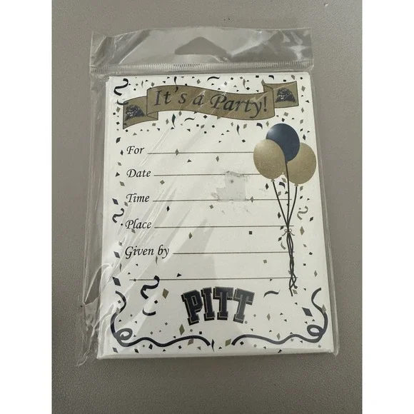 Pitt Panthers  Party Invitations 8 Count Pack 