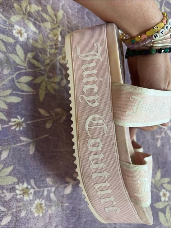 Juicy Couture Blush Pink Platform Slide Sandals