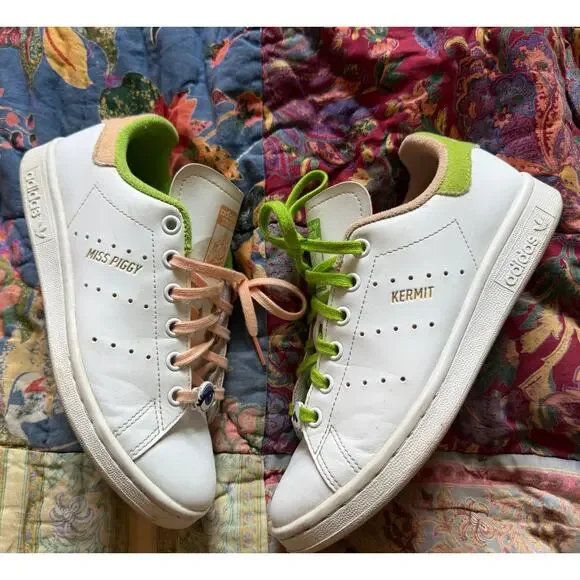 Adidas Stan Smith Disney Muppets Sneakers Kermit Piggy Size 4.5youth/6.5 women