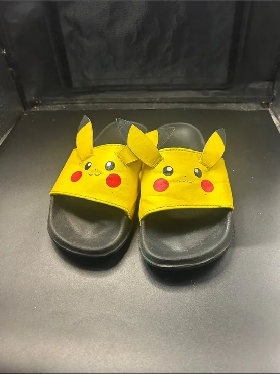 Pokemon Yellow Pikachu Slide Sandals with Ear Accents