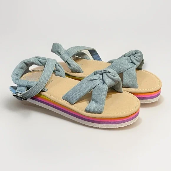Children's Place Sandals Girl's Size 1 Sparkle Buckle Strap Thick Soles