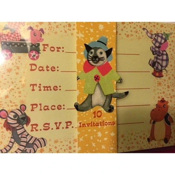 Birthday Party Invitations Children Kids vintage‎ Circus Animals Boys Girls Baby