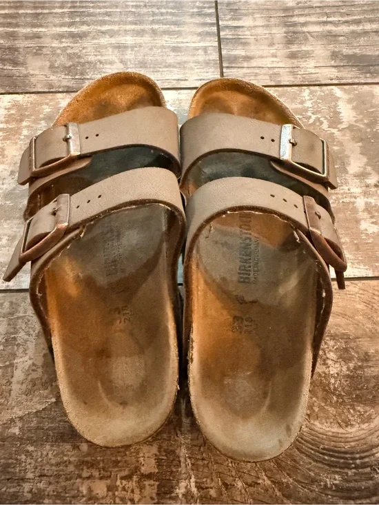 Birkenstock Arizona Double Strap Sandals in Taupe Brown