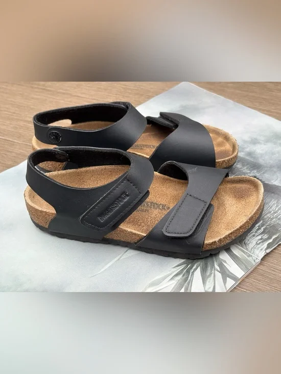 Birkenstock Palu Kids Strap Sandals In Black Size 33 / Narrow