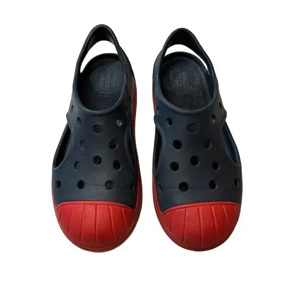 Crocs Bump It Blue/Red Rubber Slip-On Sandals 3