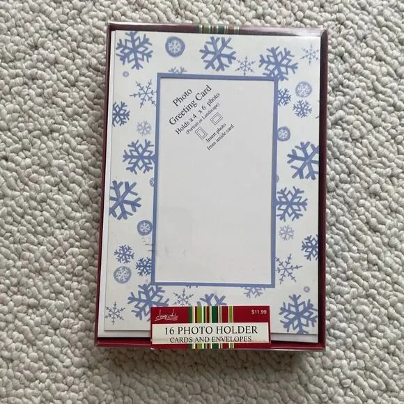 Image Arts Photo Greeting Cards 4x6 Christmas Snowflake Design Box Set of 16 New