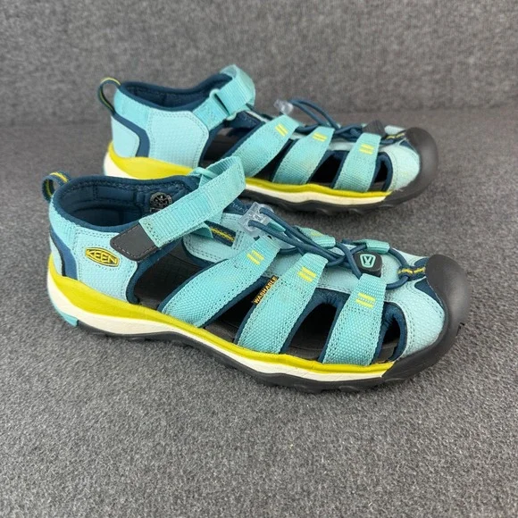 KEEN Kids Size 4 Newport H2 Waterproof Sport Sandals Blue Yellow