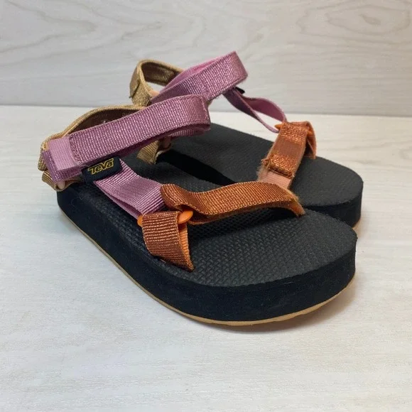 Teva Kids 13 Midform Universal Sandals Metallic Pink Copper Gold 1131510C