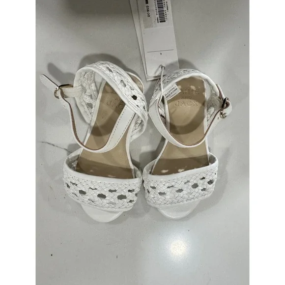 Janie and Jack White Woven Ankle Strap‎ Sandals Size 6 Baby Tod