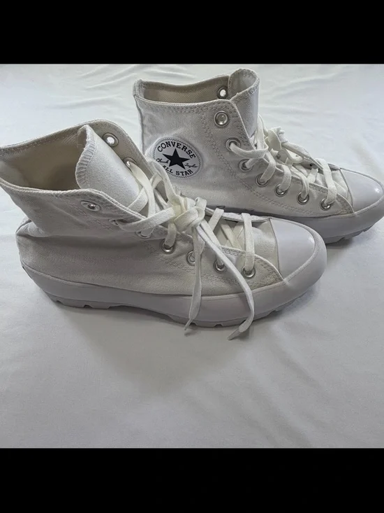 Converse White High-Top Platform Sneakers