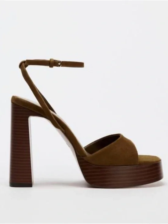 Zara Suede Platform Heels
