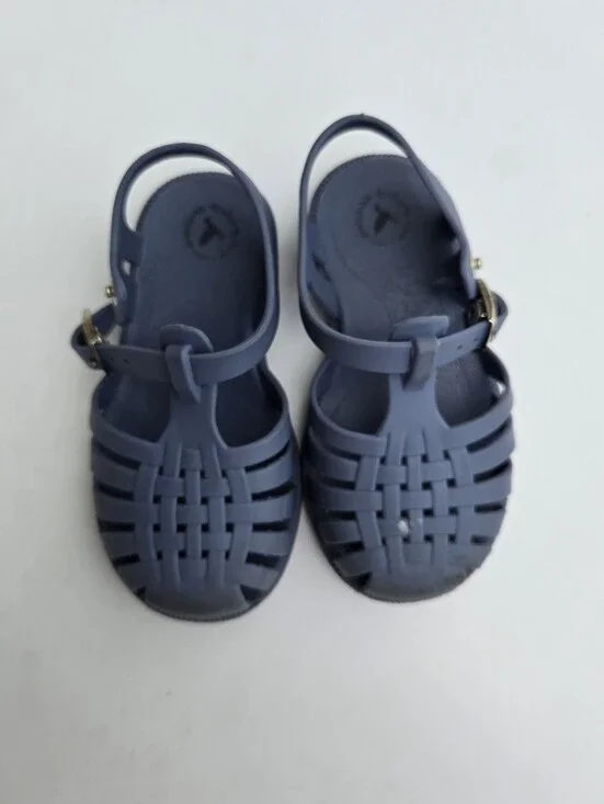 Kids Dark Blue Jelly Sandals with T‑Bar Strap