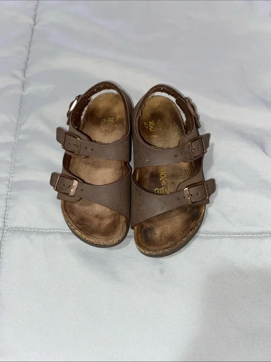 Birkenstock Kids Brown Double-Buckle Sandals
