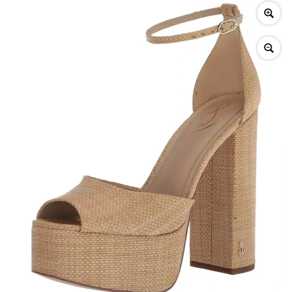 ⭐️Sam Edelman Women's Kori Platform Bleached Beechwood Sandal sz 10.5 NWOT