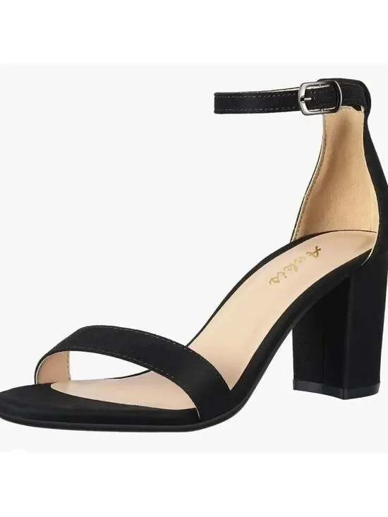 Ankis Women Black  Platform Round Toes Chunky Block Pumps 4