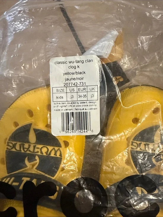 CROCS Wu-Tang Clan Kids Clog - Yellow/Black