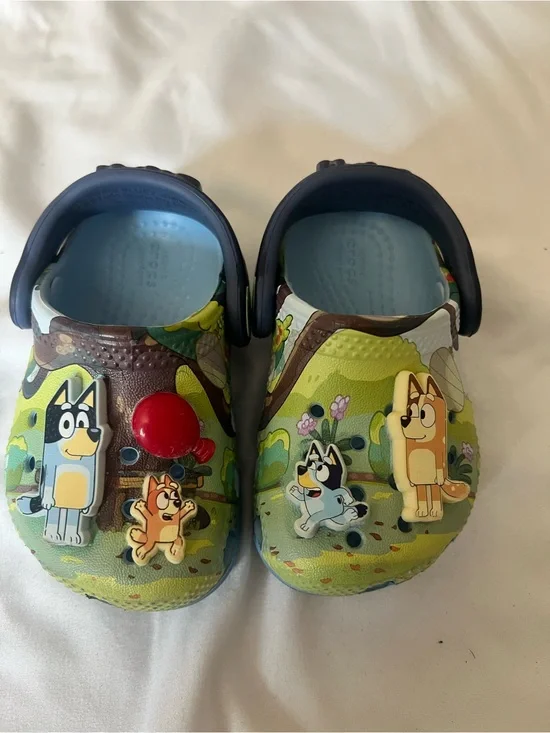 Bluey Character Crocs in Green and Blue