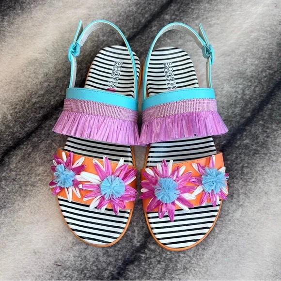Sophia Webster Jute Flower Sandals