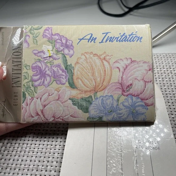 Vintage Hallmark Invitations,‎ 2 PACKS OF 8 NEW Old Stock  Floral Design
