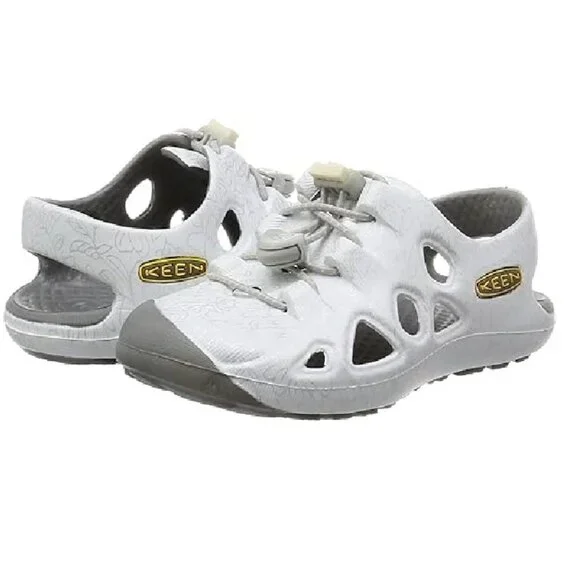 KEEN Rio-Y Sandal Hawaii Flowers Graphic Print White Silver Kids 6 Womens 8