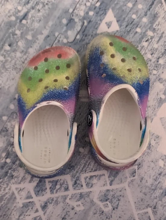 Kids Rainbow Glitter Sandal Crocs - Multicolor