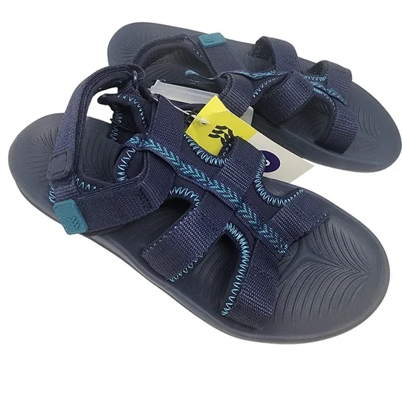 All in Motion Lumi Sandals Kids 6 Navy Blue Recycled‎ Strappy Sporty Hiking NWT