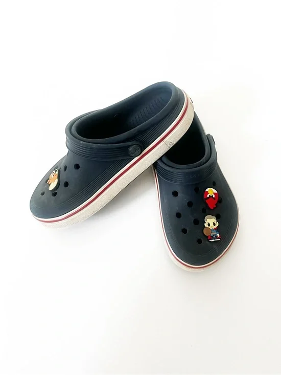 Navy Crocs with Jibbitz - Kids Size 3