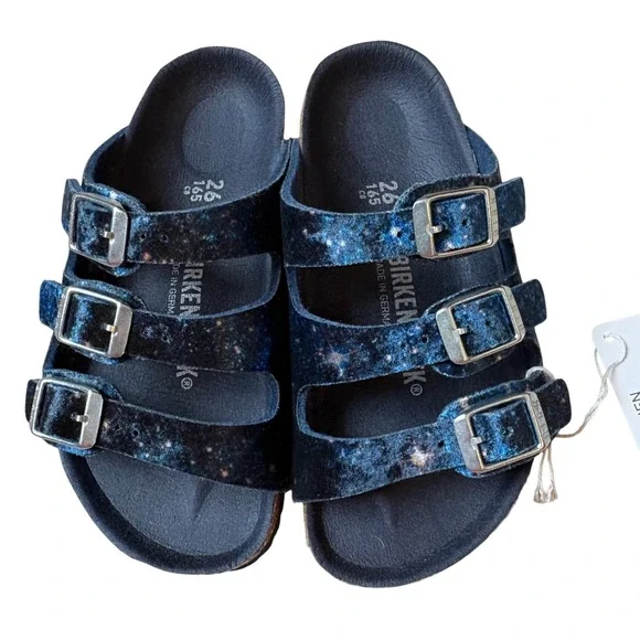 Birkenstock Florida Kids Velvet‎ Milky Way Sandals Size 26 E US K 8.0 Narrow