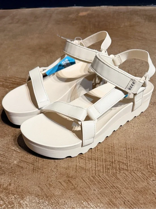 Reef Cream Platform Sandals