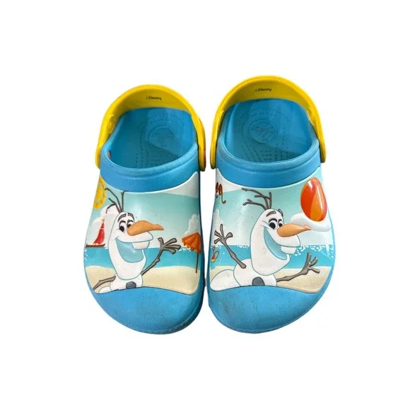 Kids‎ Crocs Frozen Olaf Beach Clogs Blue Yellow Size J1