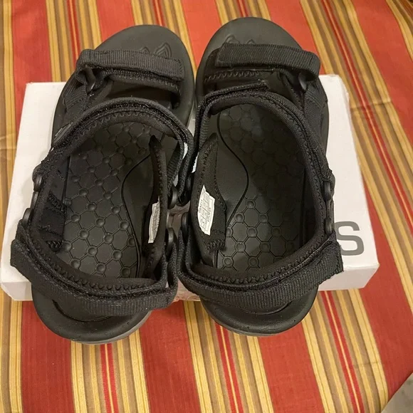 Kids Black Adjustable Outdoor Sport Sandals