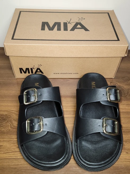 MIA Kids Girls Elodee Too Black Sandals - Size 2 Little Kid