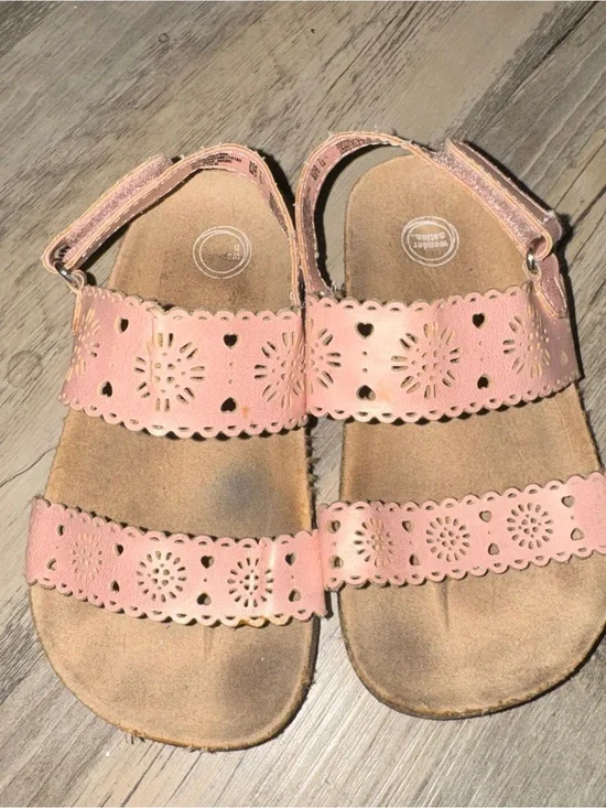 wonder nation Light Pink Floral Cutout Girls Sandals