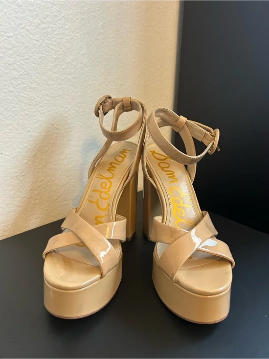 Sam Edelman Savannah Platform Sandals with Ankle Strap Size 8.5