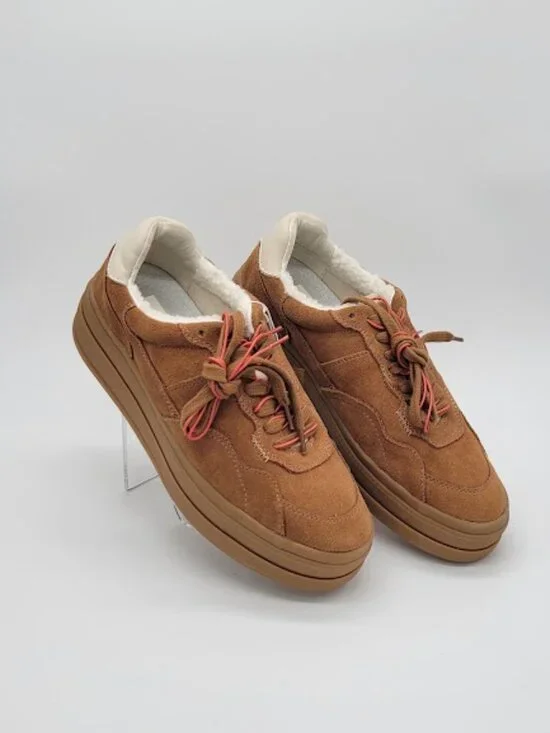 DOLCE VITA Naomy H2O Women’s Size 8.5 Brown Suede Faux Fur Waterproof Sneakers
