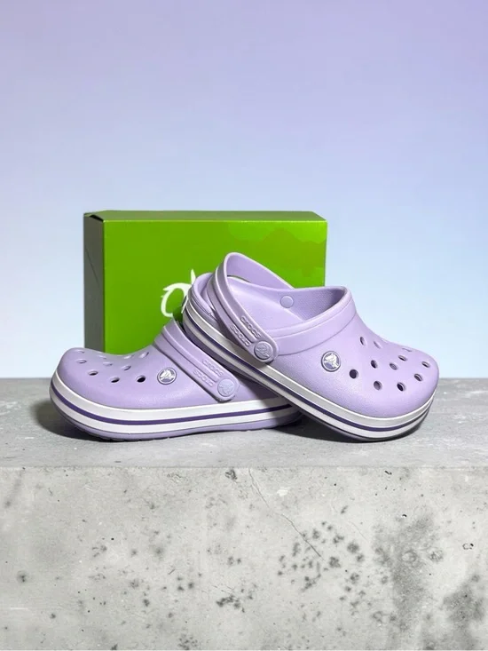 CROCS Kids Lilac Classic Clog with Heel Strap