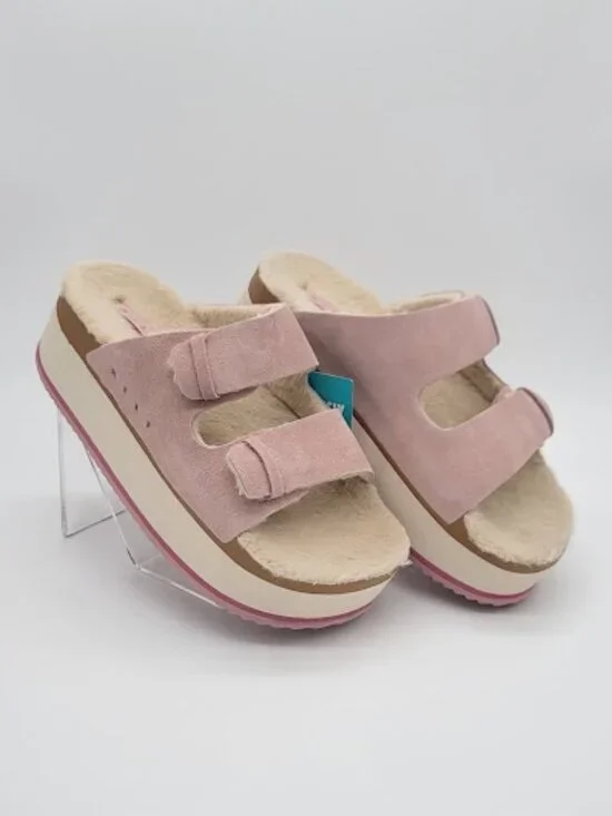 REEF Ojai Ciara Women’s pale mauve Suede Platform Slide Sandals Size 7 NWOB
