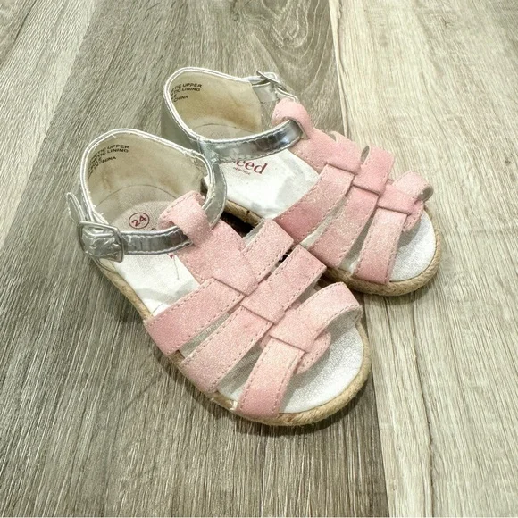 Seed Heritage Sparkly Pink Sandals Girls 24 US 7 Strappy