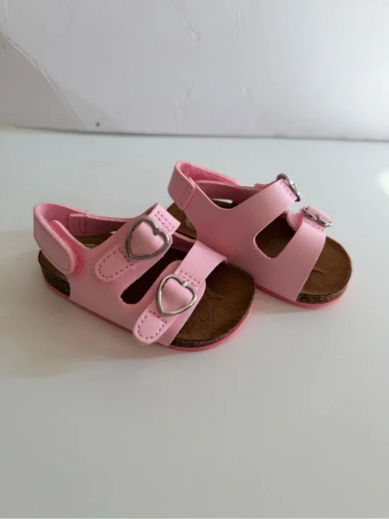Wonder Nation Pink Heart Buckle Toddler Sandals