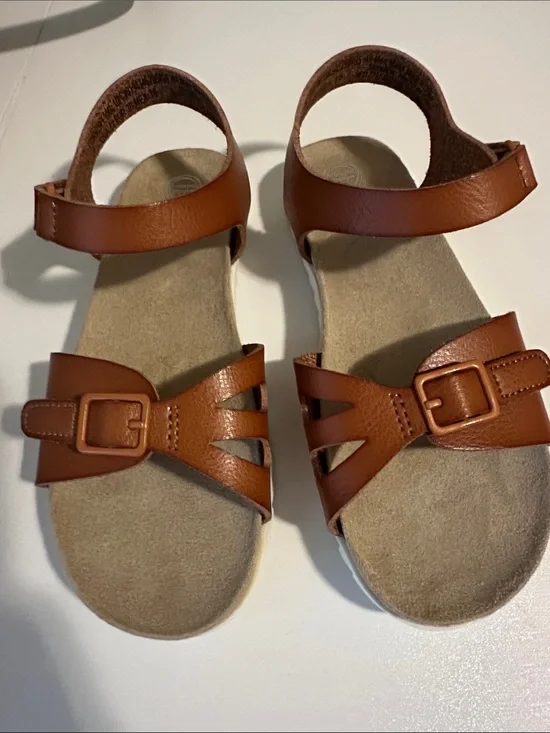 wonder nation Tan Brown Buckle Kids Sandals