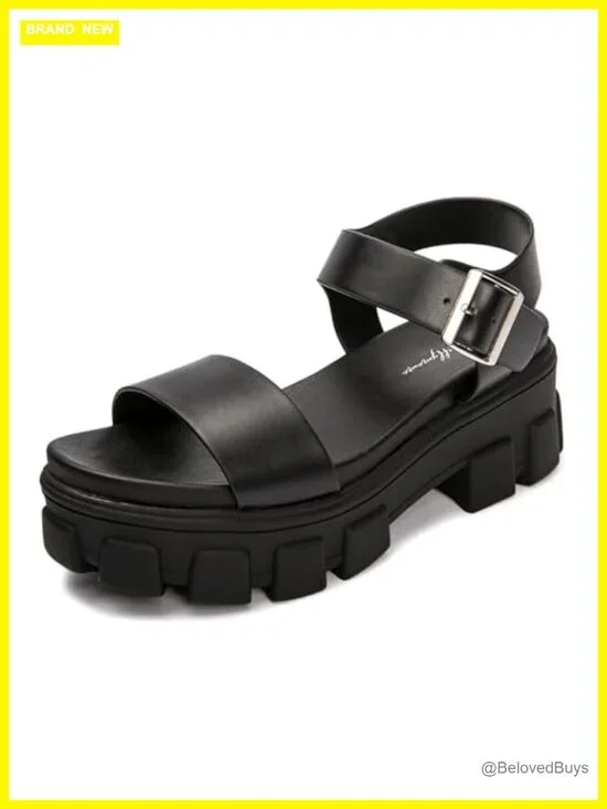 Platform Wedge Sandals Chunky Heels Ankle Strap Open Toe Lug Sole Summer Sandals