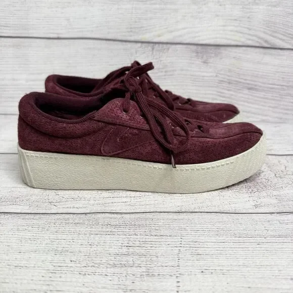 Tretorn‎ Platform Sneakers Suede Burgundy Casual Shoes Women's Size 5.5