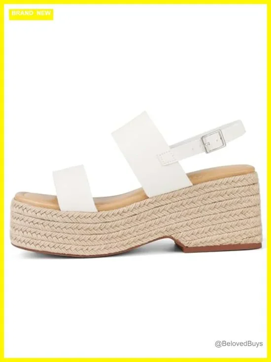 Straw Wedge Espadrille Sandals Platform Ankle Strap Summer Beach Shoes