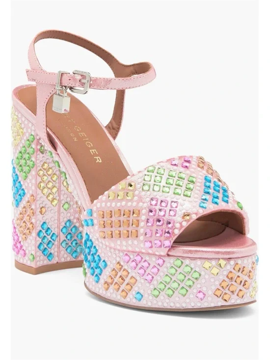 NIB Kurt Geiger Women’s Brixton Crystal Embellished Platform Sandals