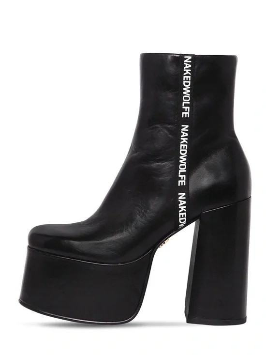 Naked Wolfe Black 130mm Posh Boots Middle Ground - Size US 5
