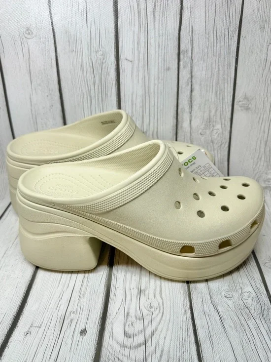 BRAND NEW Size 12 Crocs Siren Platform Clogs in Bone